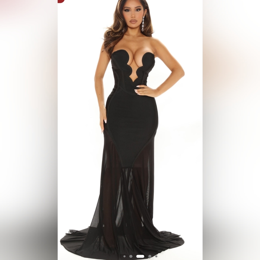 Night Life Bandage Maxi Dress - Black
